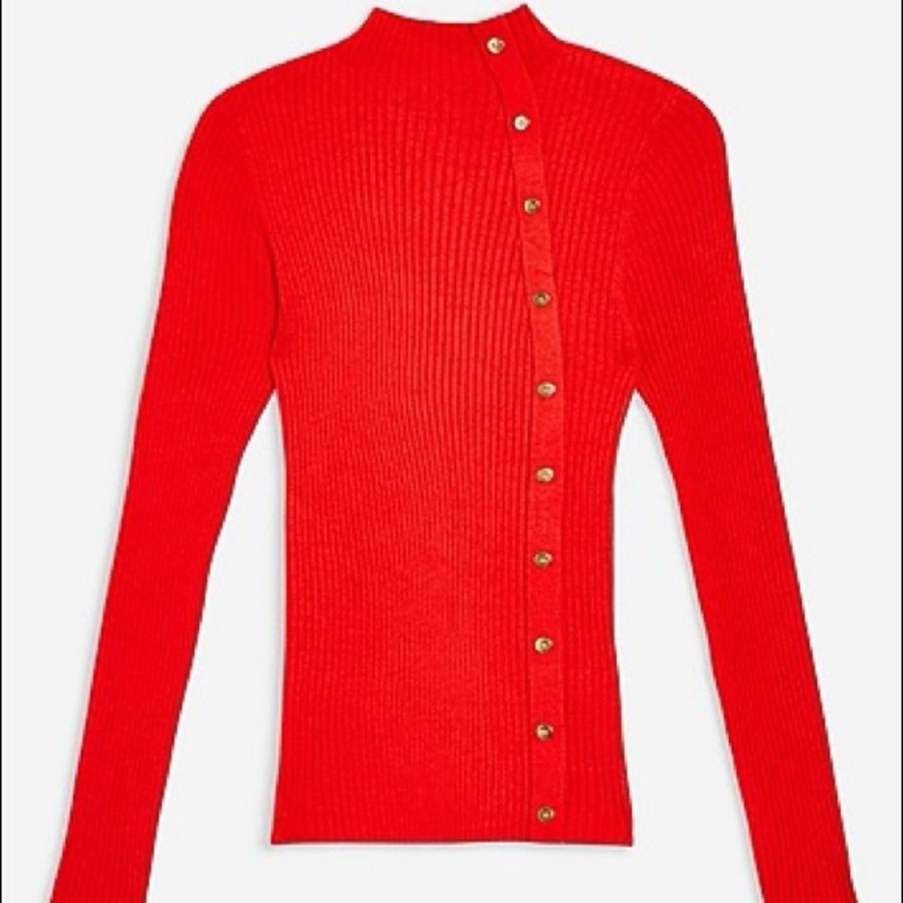 Topshop Side Button Rib Sweater - Picture 3 of 8
